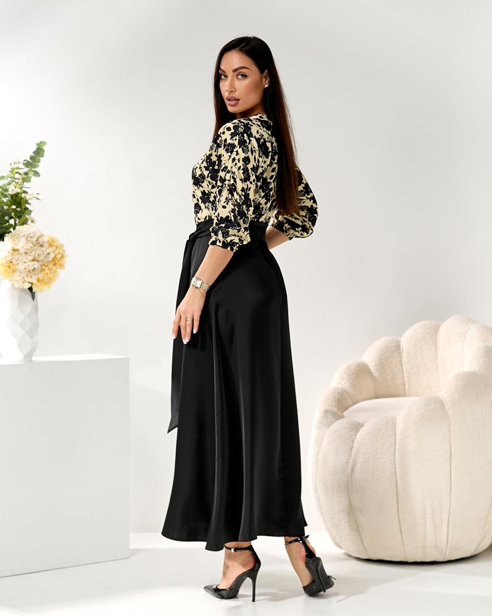 Женское платье длинное из шелка