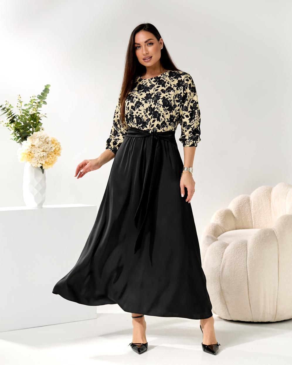 Женское платье длинное из шелка