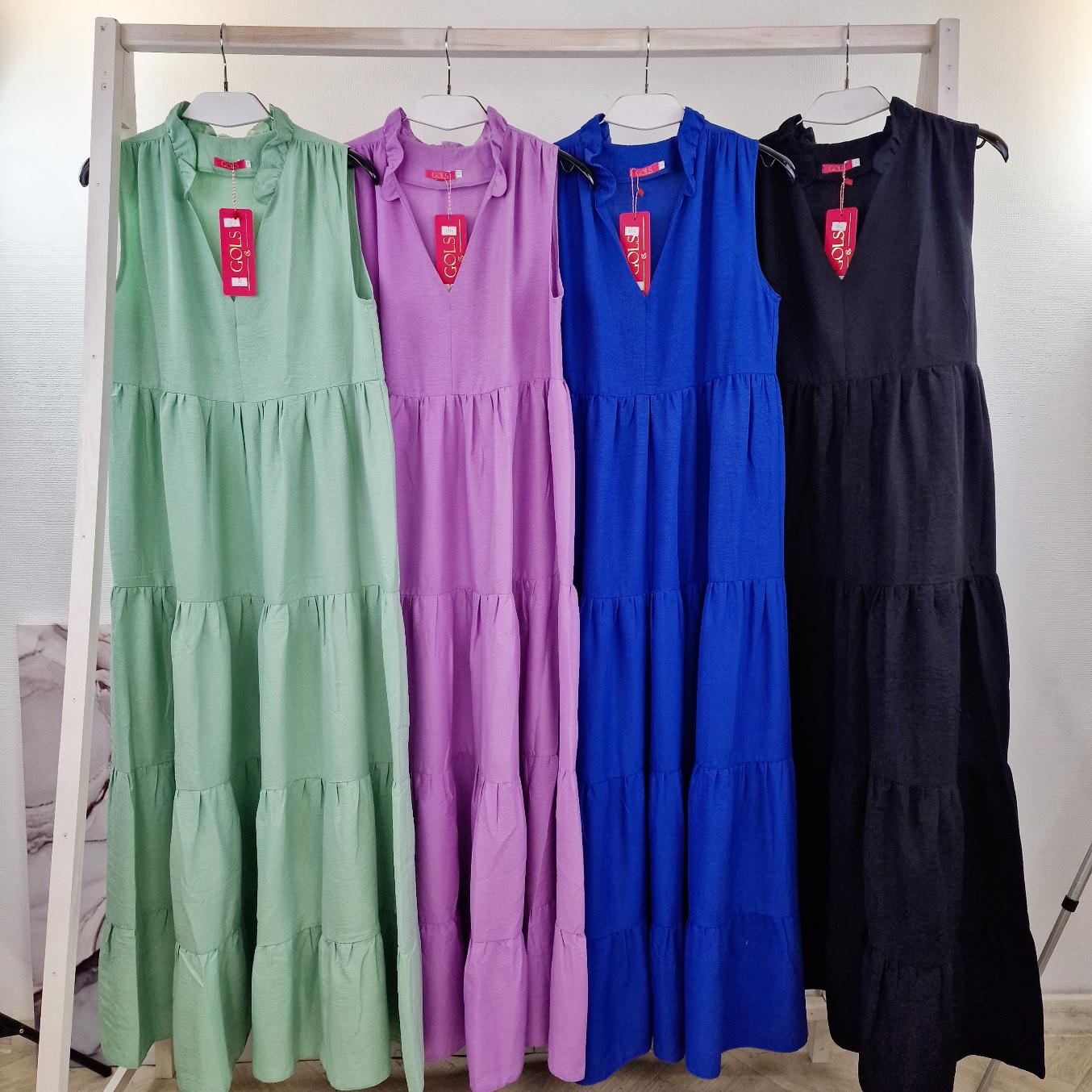 Женский летний сарафан в пол ярусный