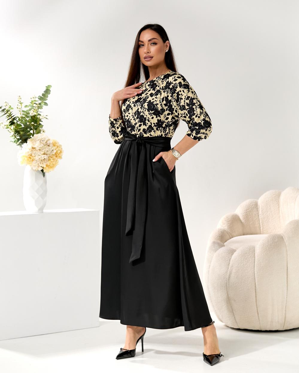 Женское платье длинное из шелка