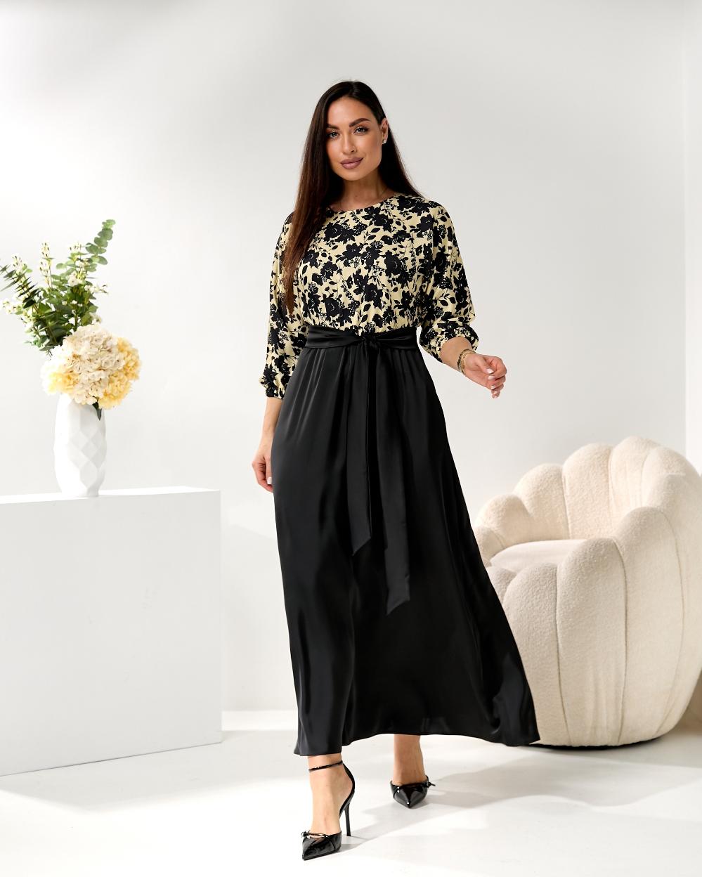 Женское платье длинное из шелка