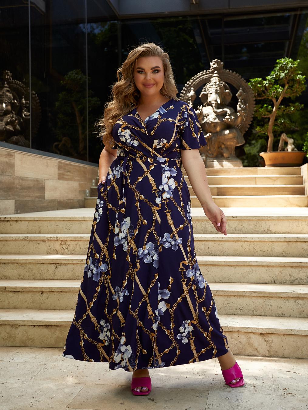 Платье длинное на запах