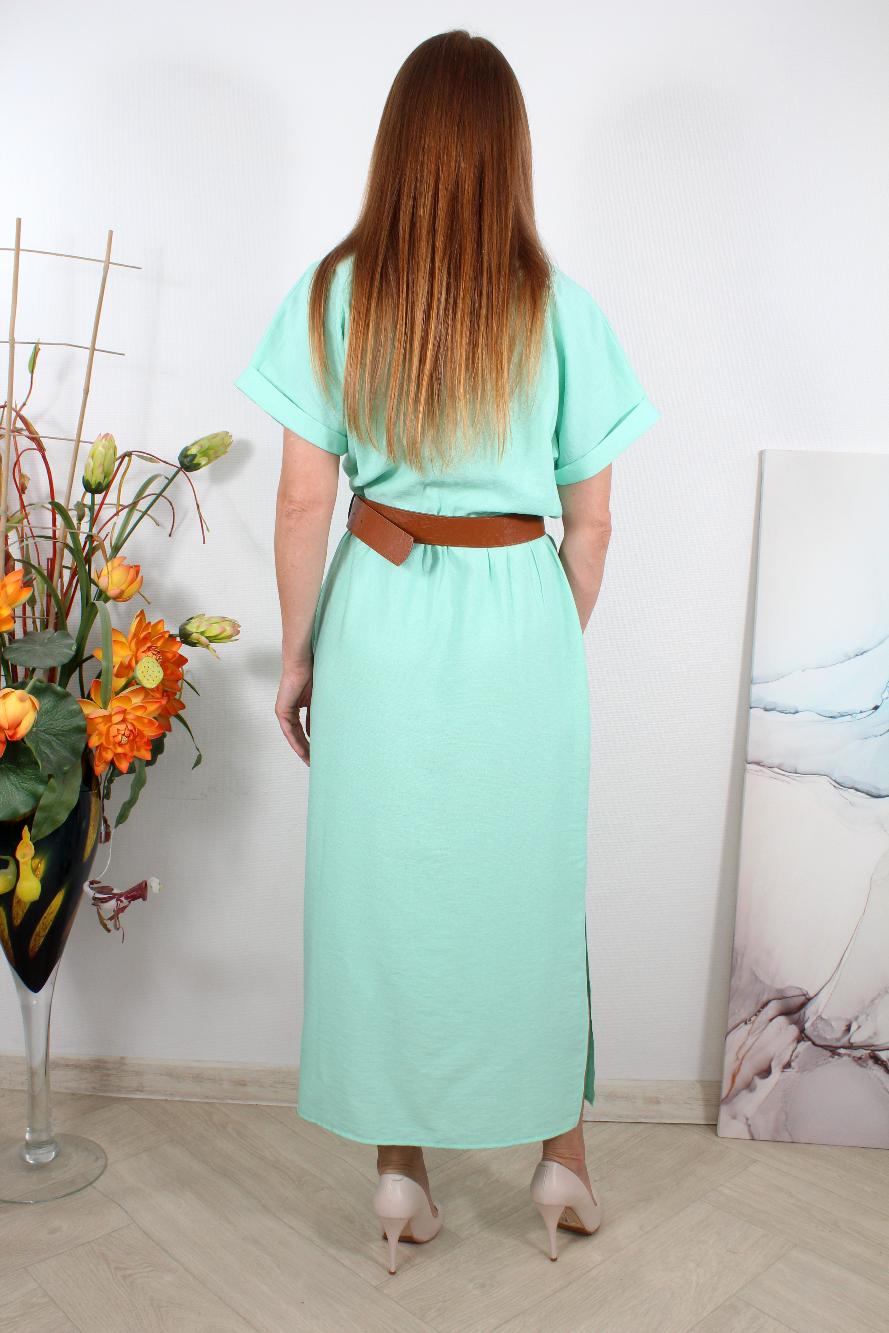 Летнее прямое платье с разрезами по бокам