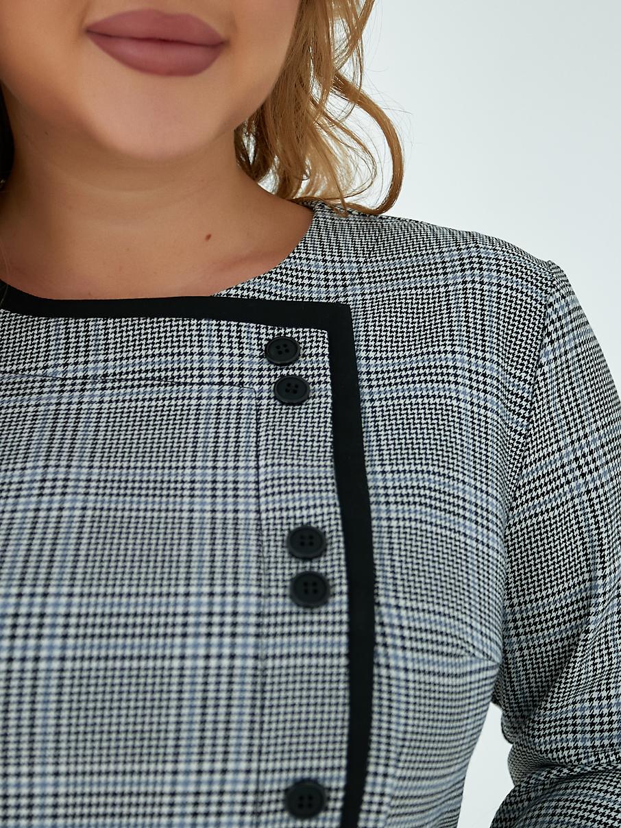 Нарядное клетчатое платье с поясом