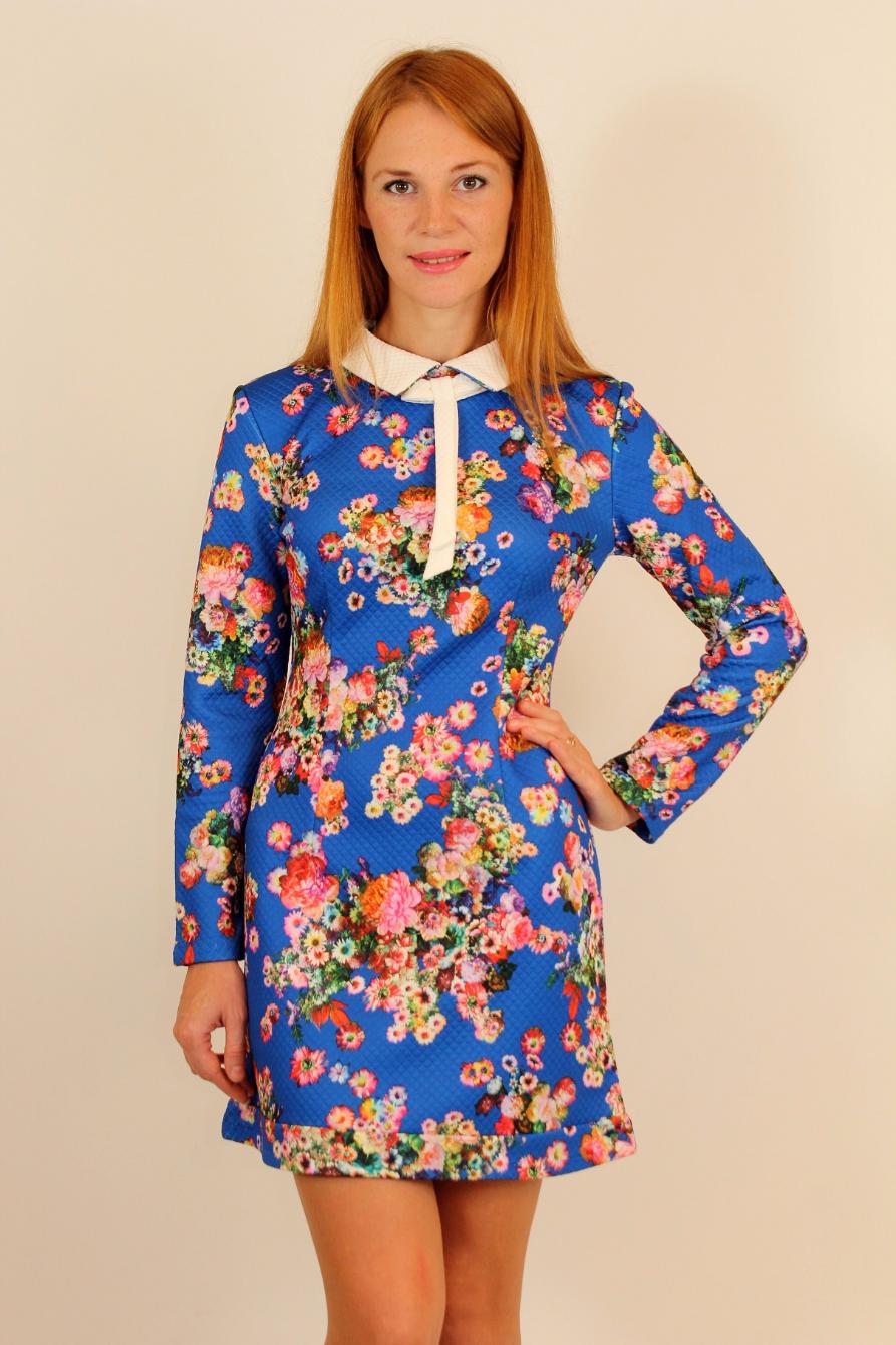 Платье трапеция с воротничком