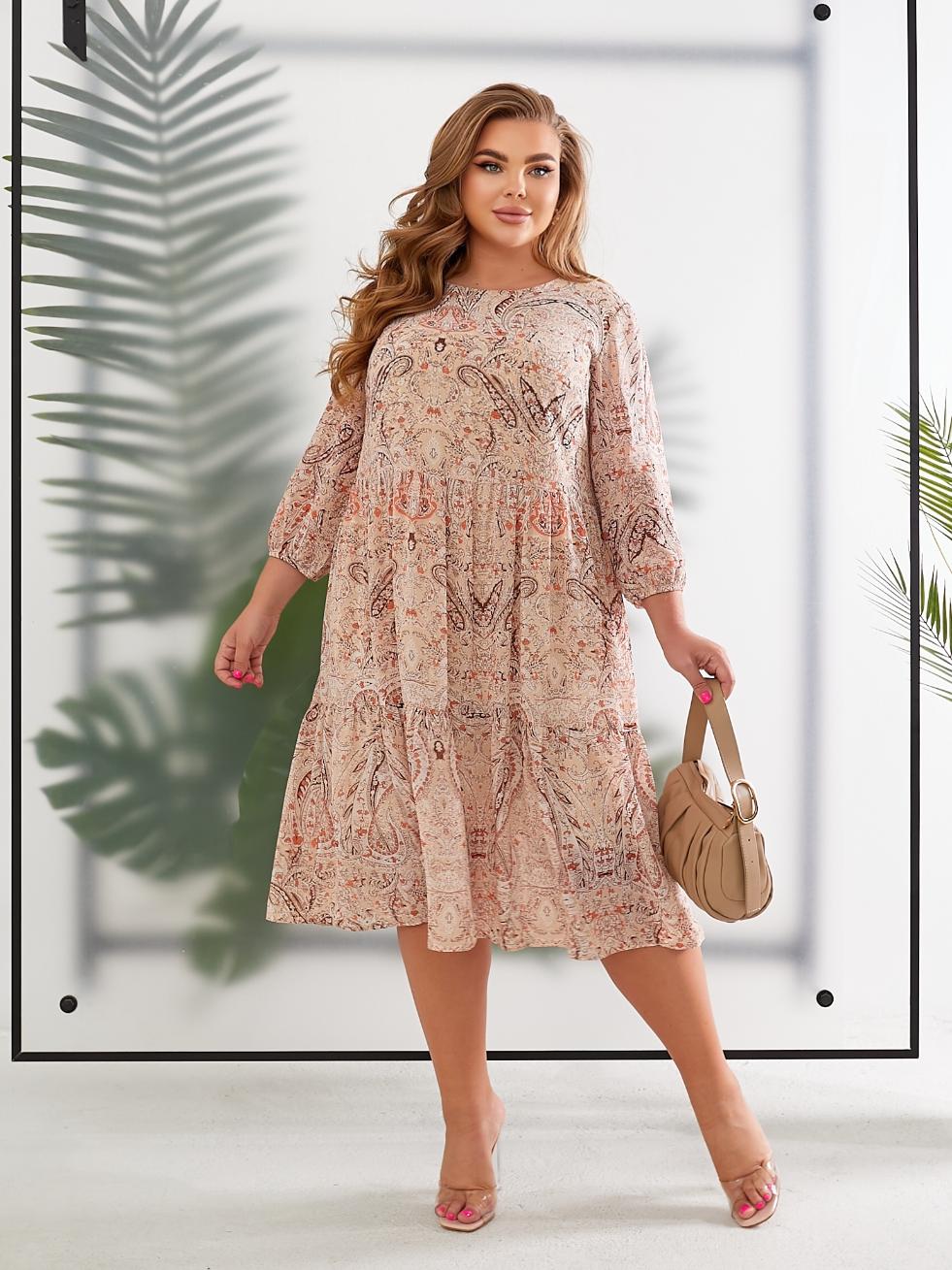 Женское платье свободное из шифона