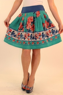 Летняя юбка с цветочным принтом 42-48 р