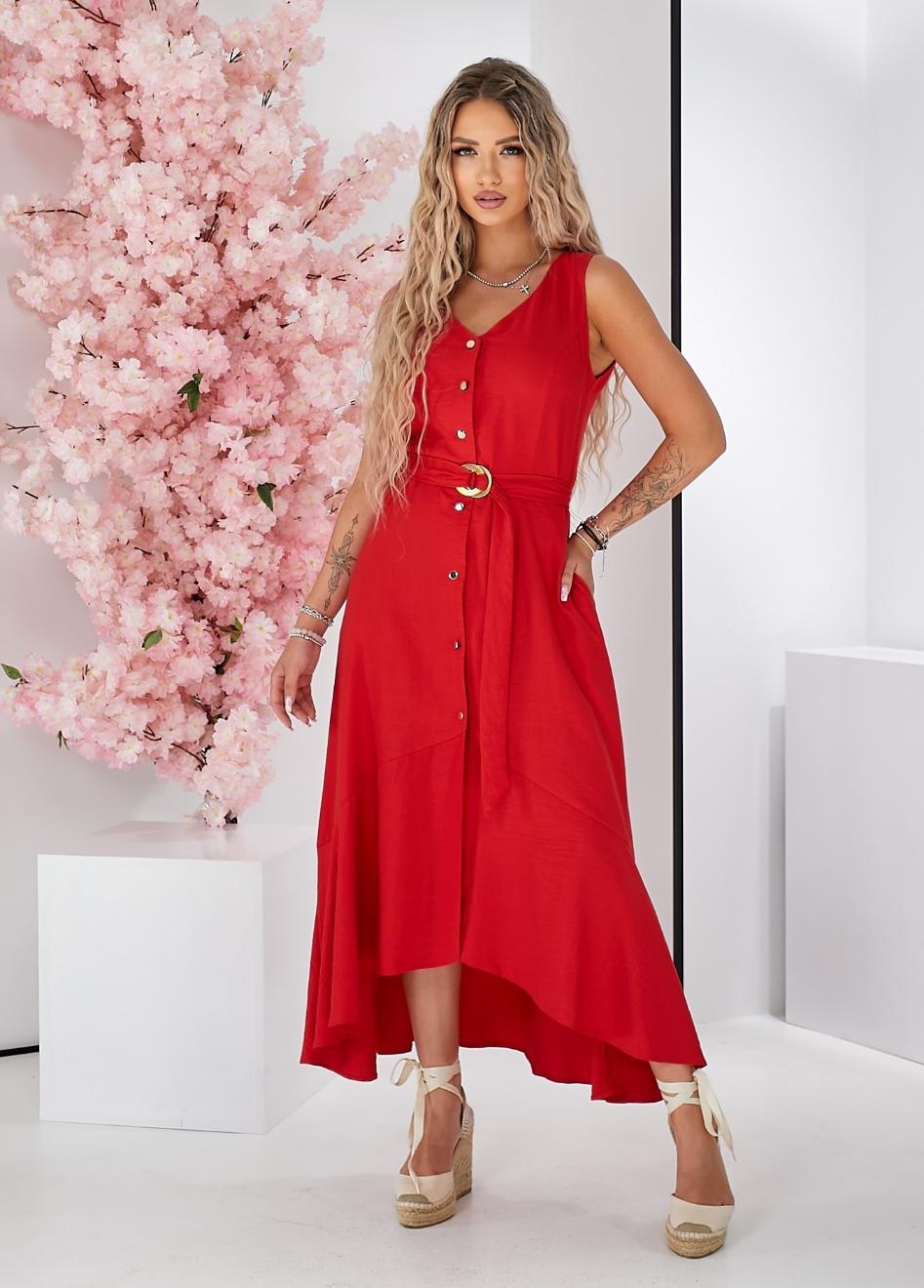 Летнее нарядное платье на пуговицах