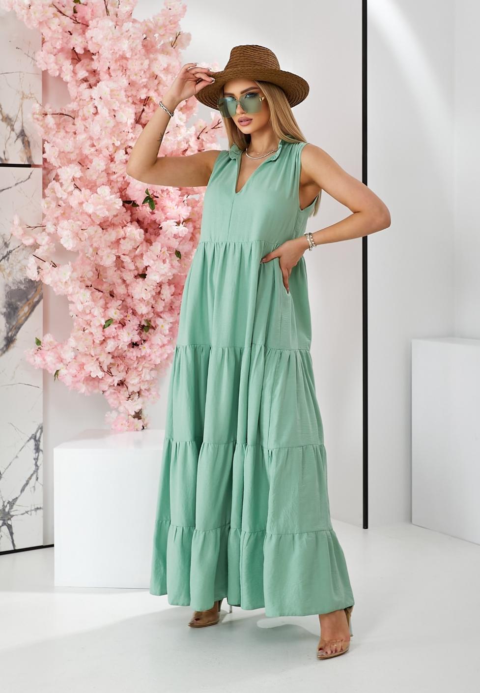 Женский летний сарафан в пол ярусный