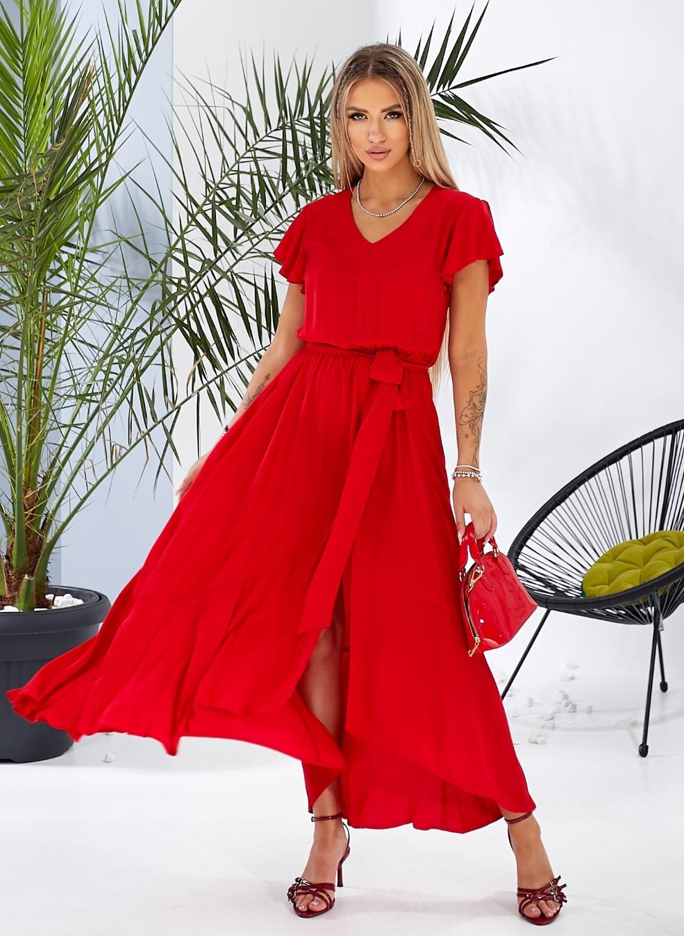 Женское платье с атласного штапеля