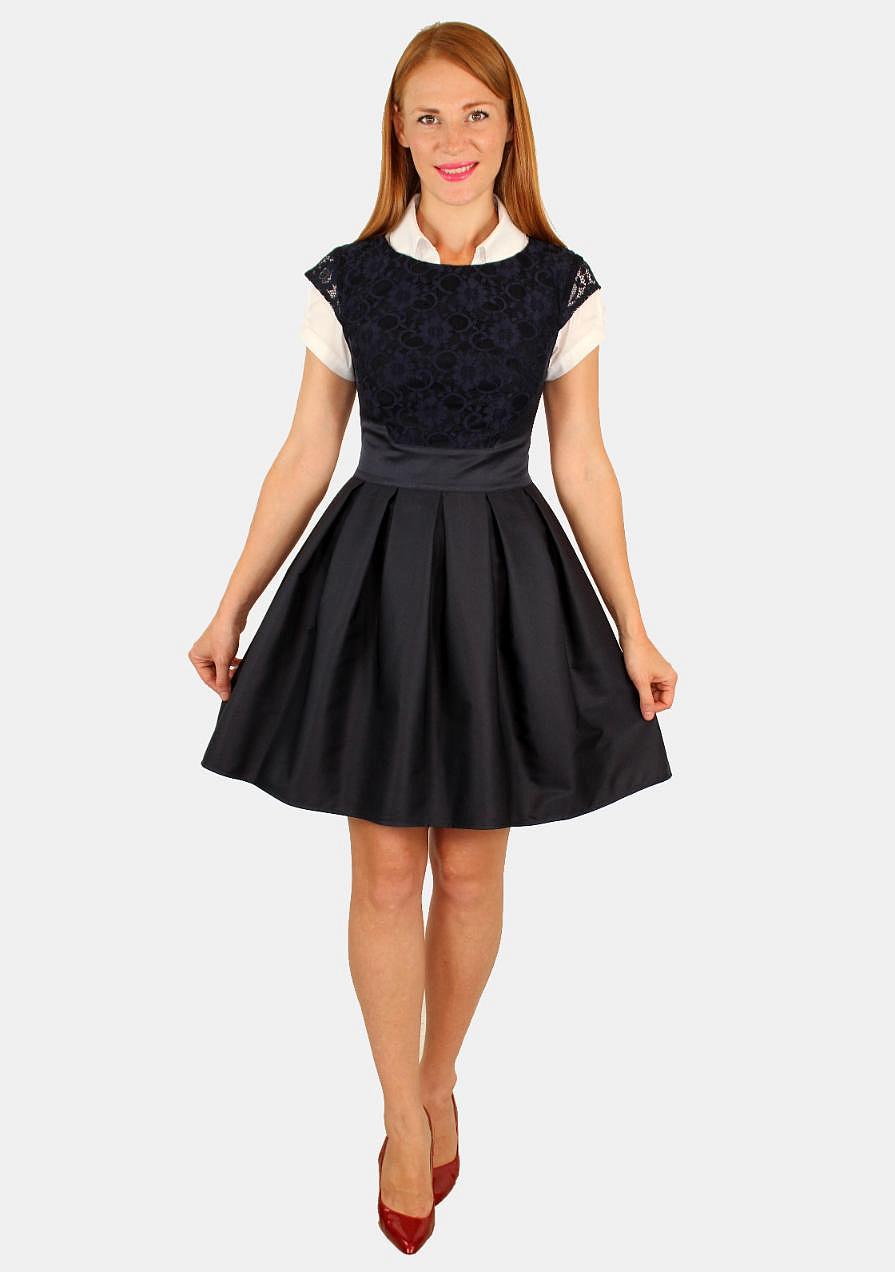 Модное школьное платье с пышной юбкой