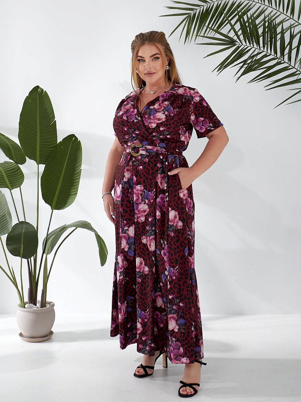 Женское длинное платье в пол на запах