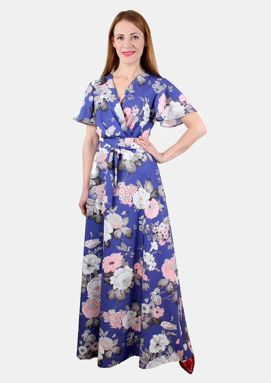 Платье длинное с цветочным принтом