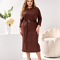 Женское платье замш миди