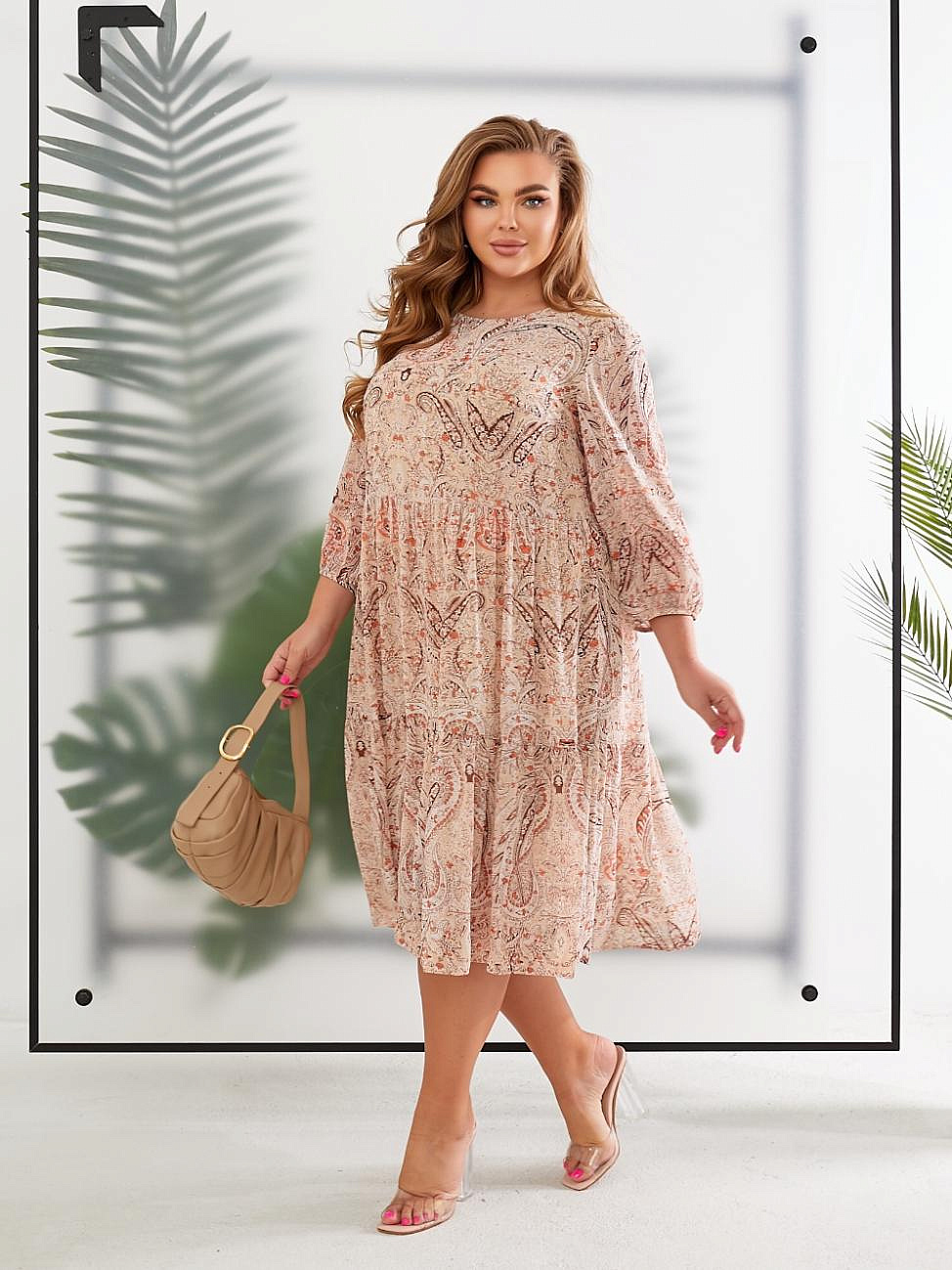 Женское платье свободное из шифона