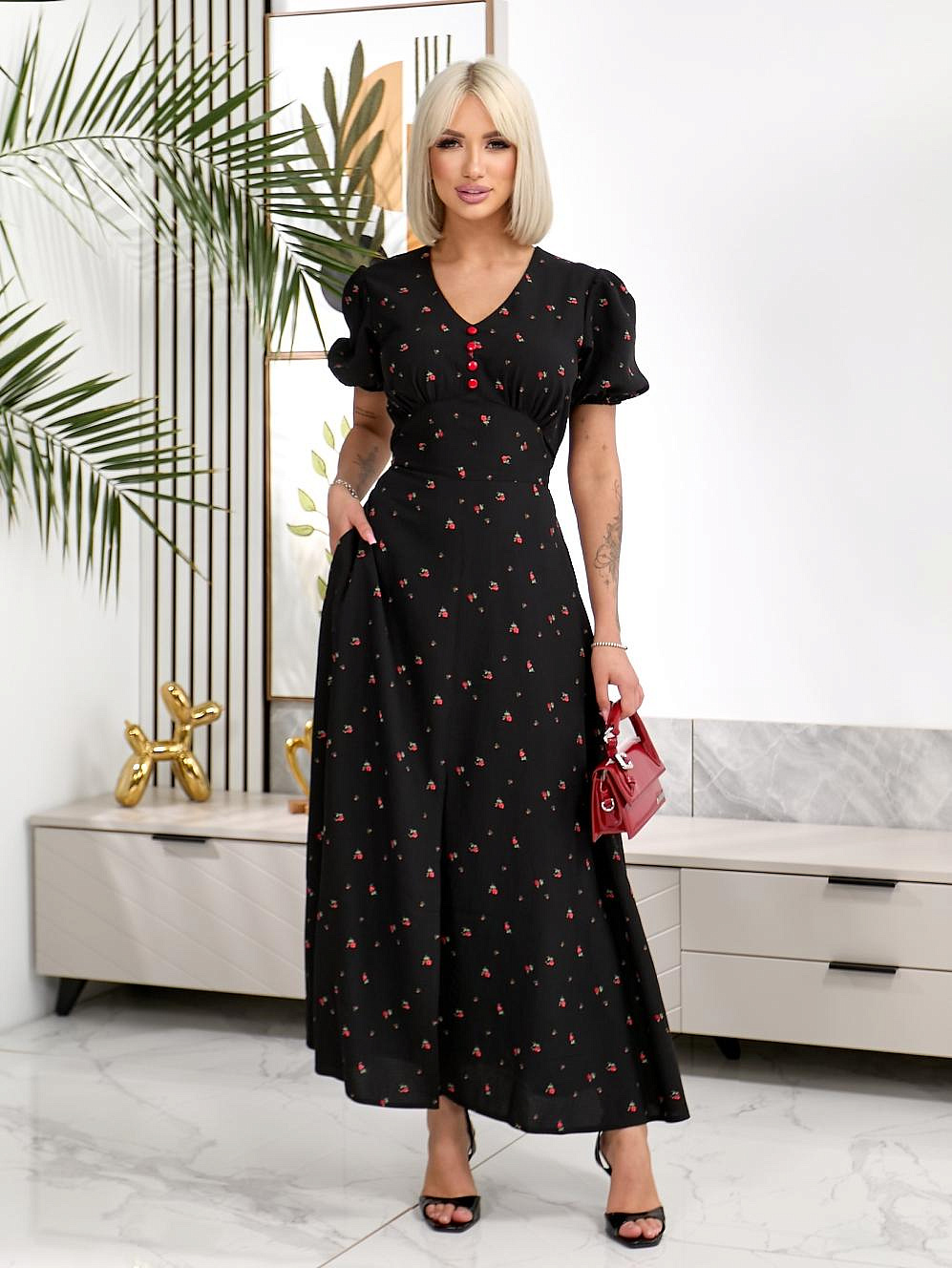 Женское платье макси в цветочек