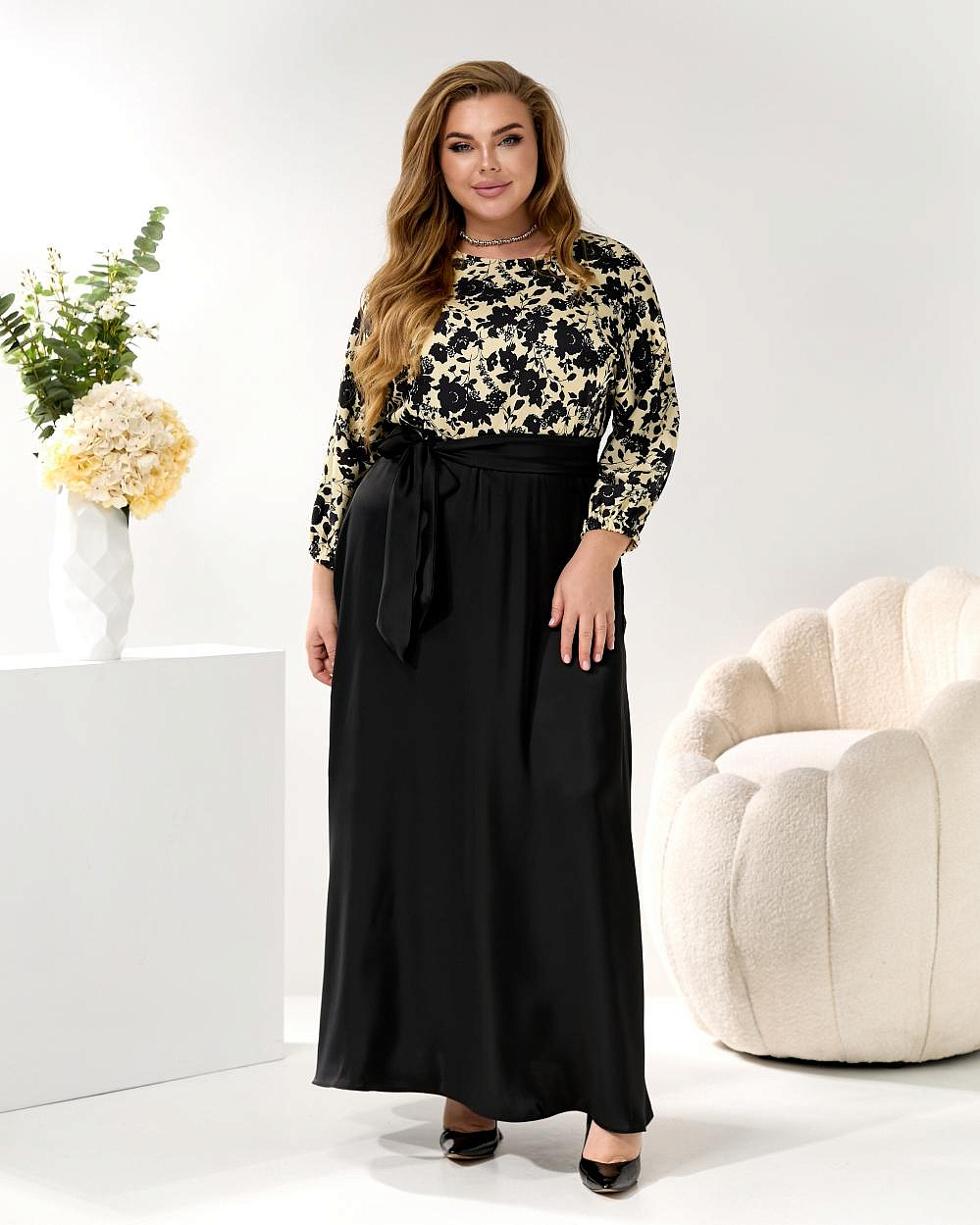 Женское платье длинное шелк