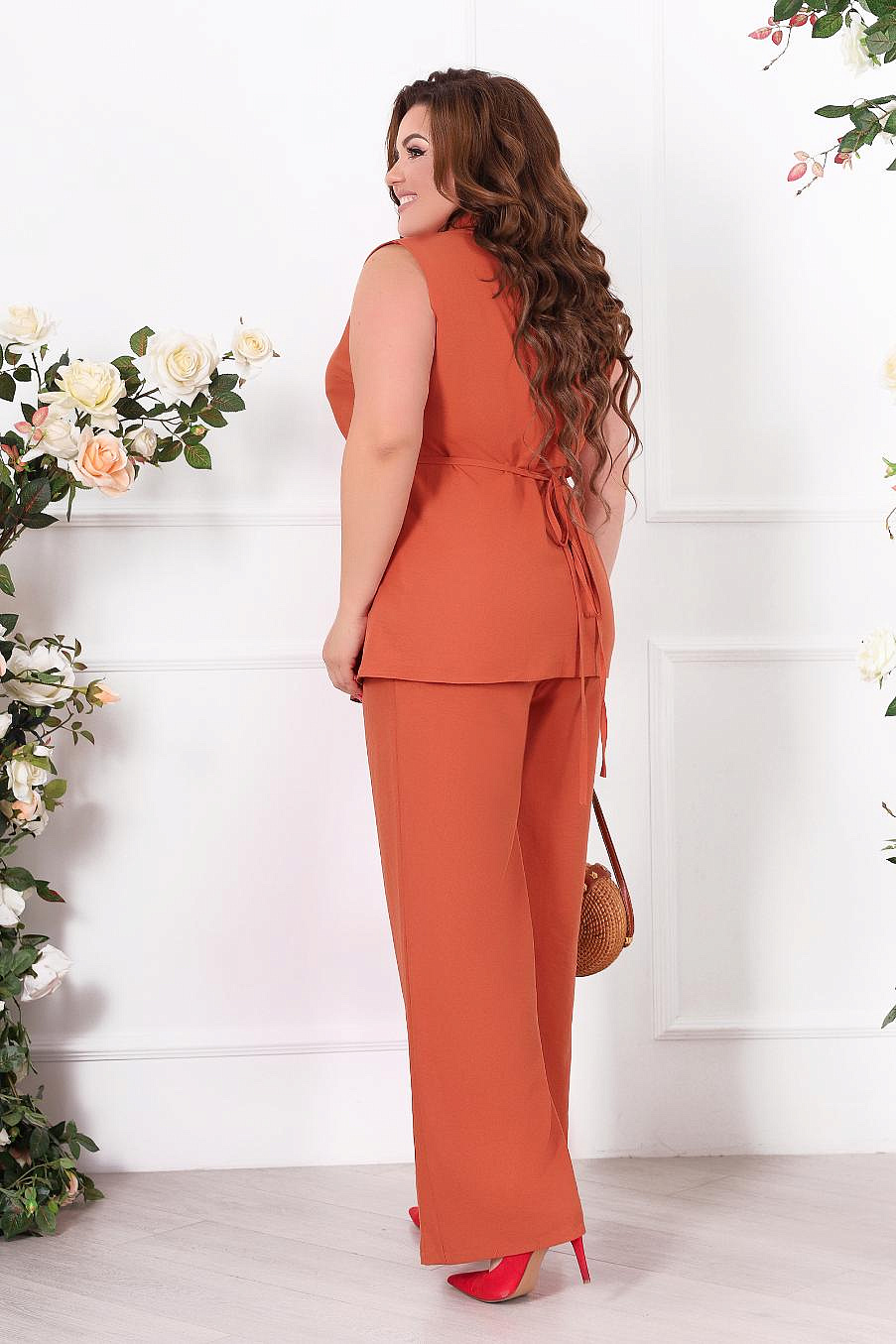 Женский летний свободный брючный костюм