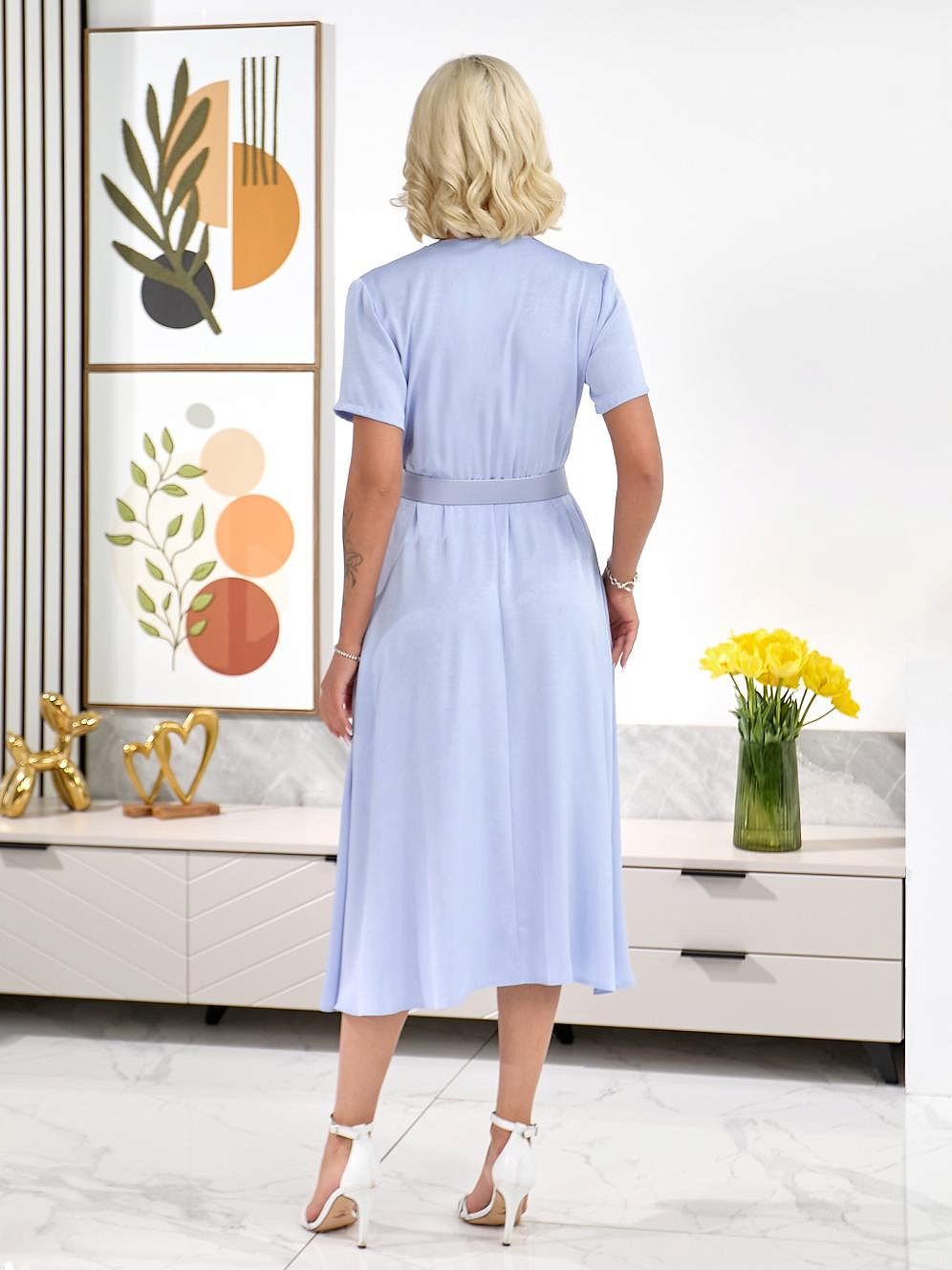 Женское платье шелковое на запах 