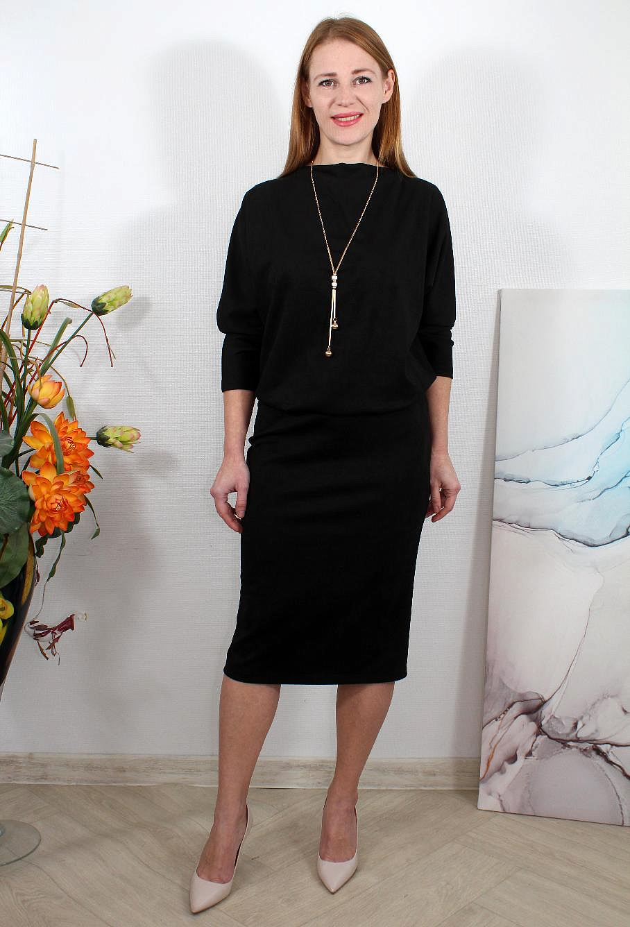 Платья миди с рукавом летучая мышь