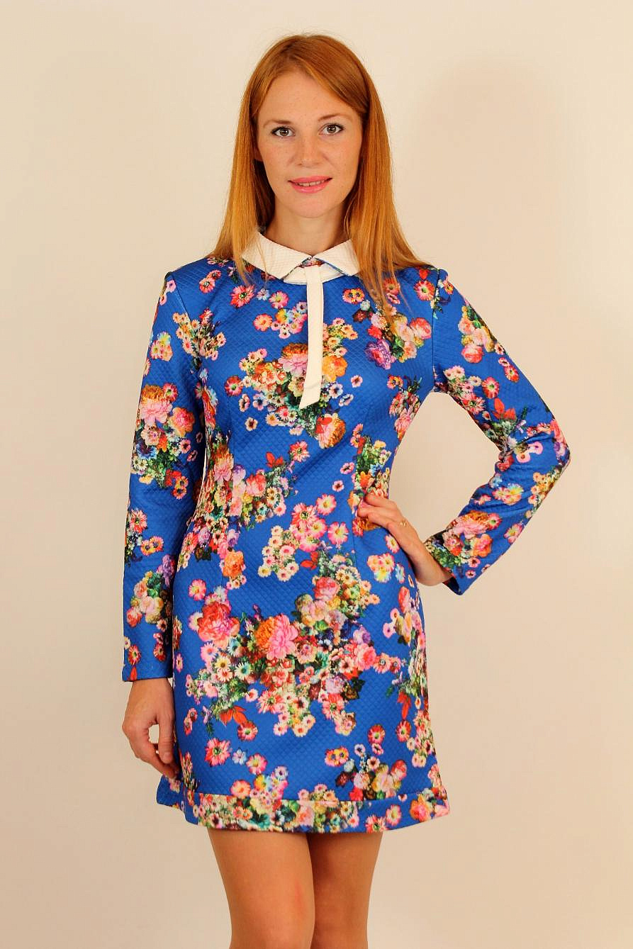 Платье трапеция с воротничком