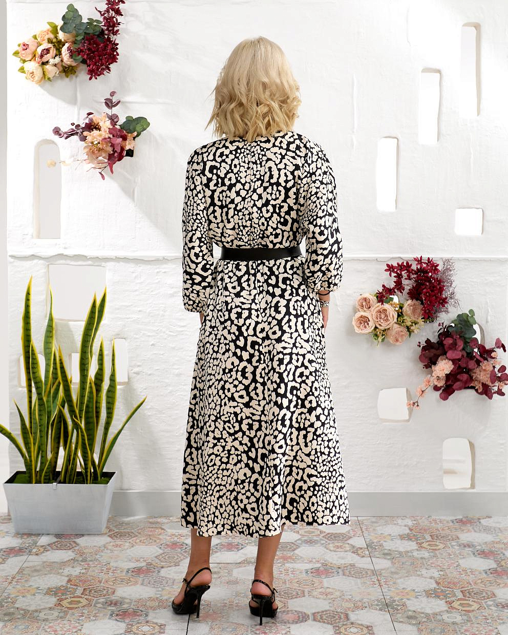 Женское платье шелковое лео