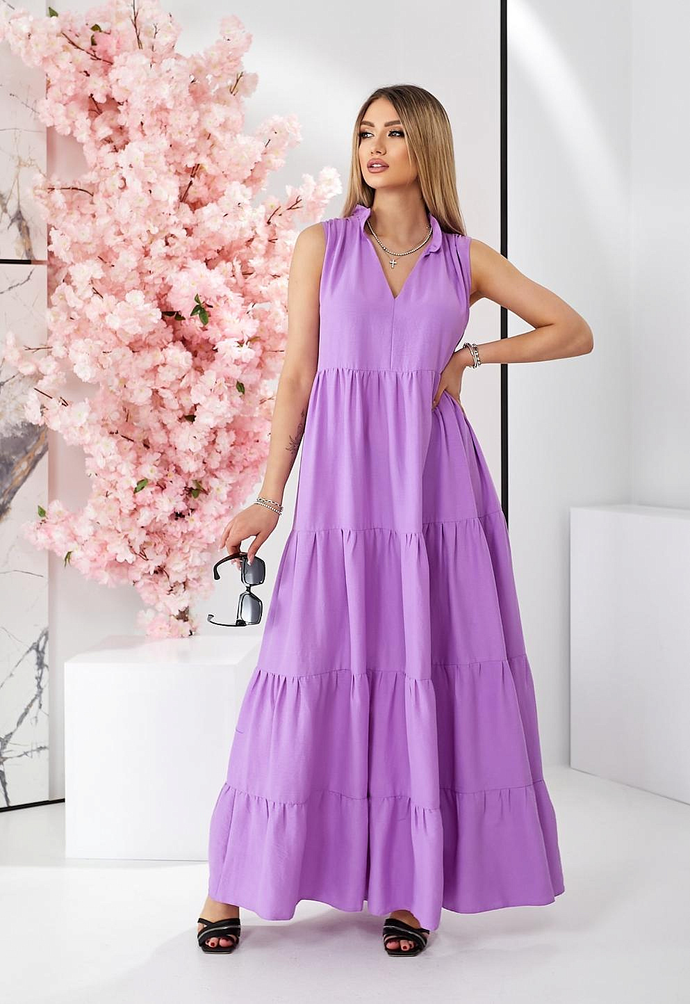 Женский летний сарафан в пол ярусный