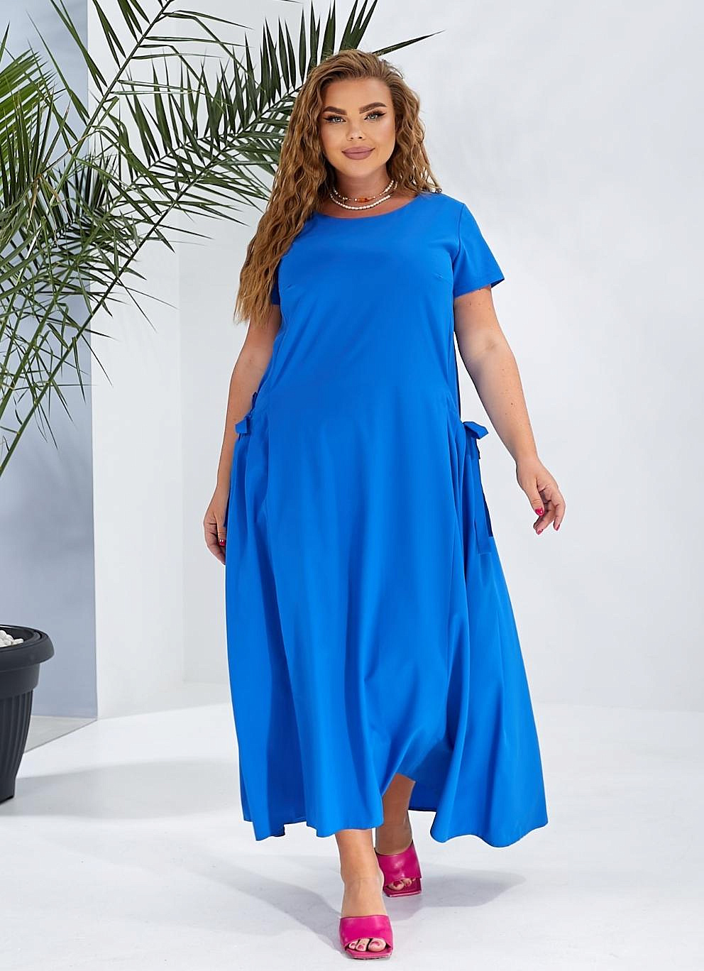 Женское платье однотонное в пол