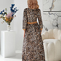 Длинное леопардовое платье с поясом
