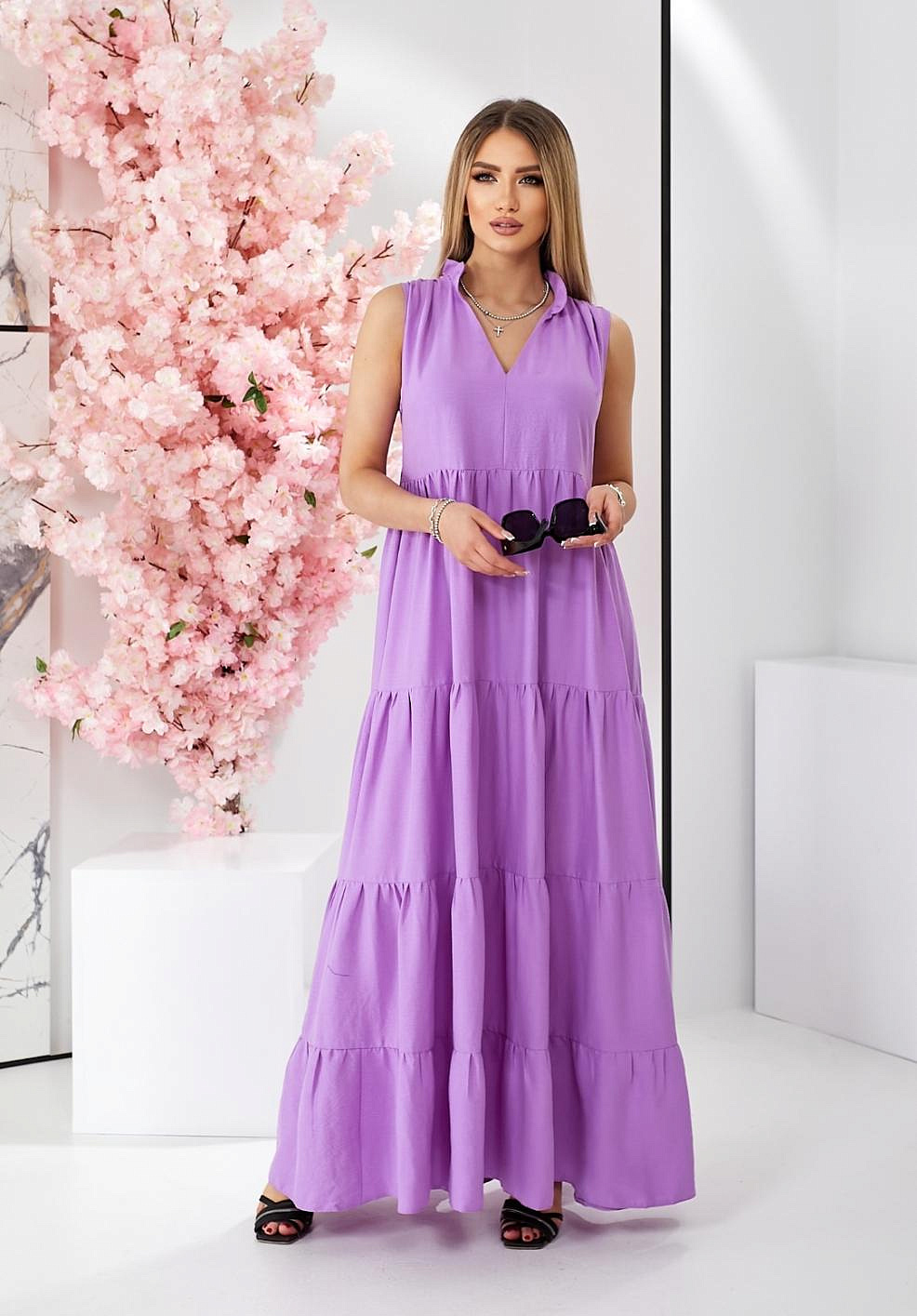 Женский летний сарафан в пол ярусный