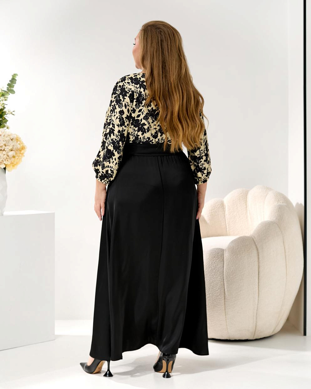 Женское платье длинное шелк