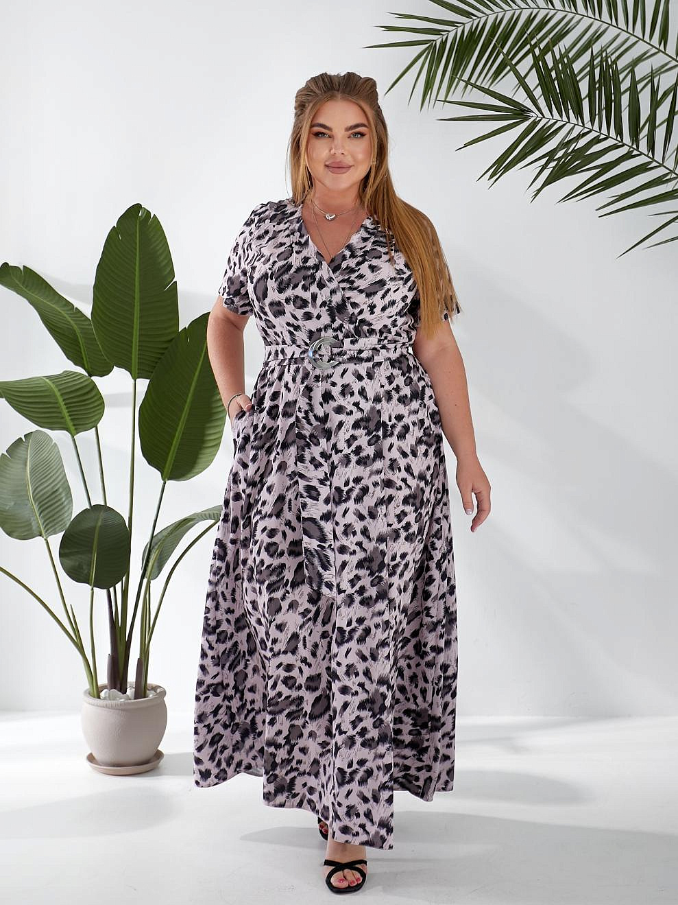 Женское длинное платье в пол на запах