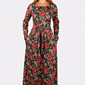 Теплое платье с цветочным принтом
