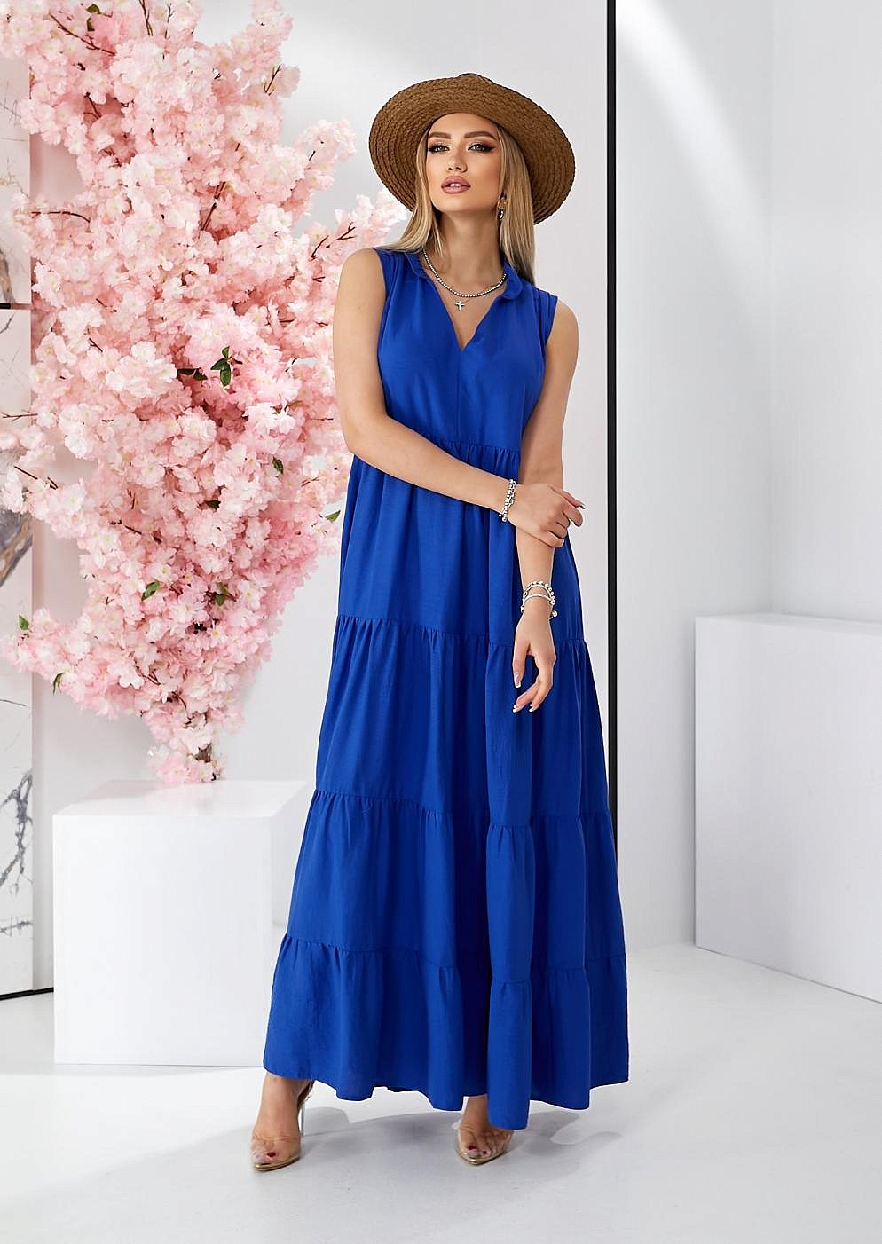 Женский летний сарафан в пол ярусный