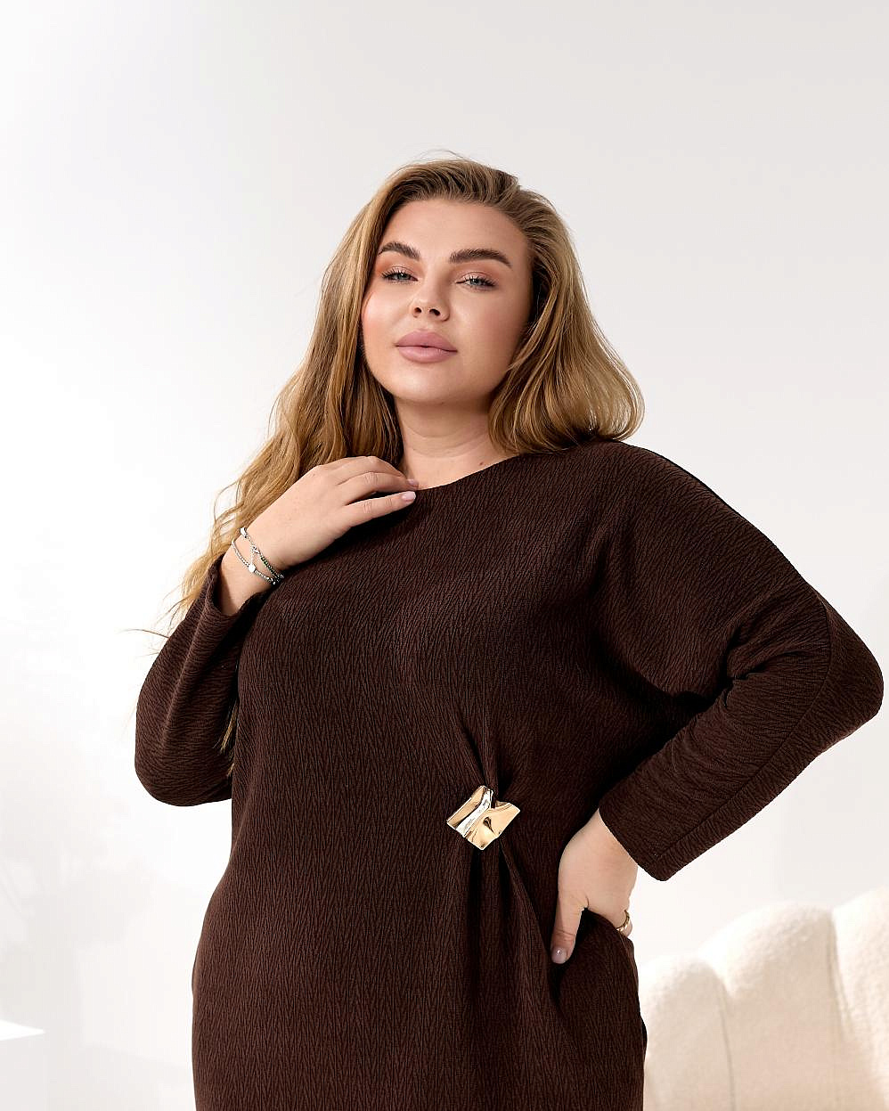 Женское платье свободное трикотажное