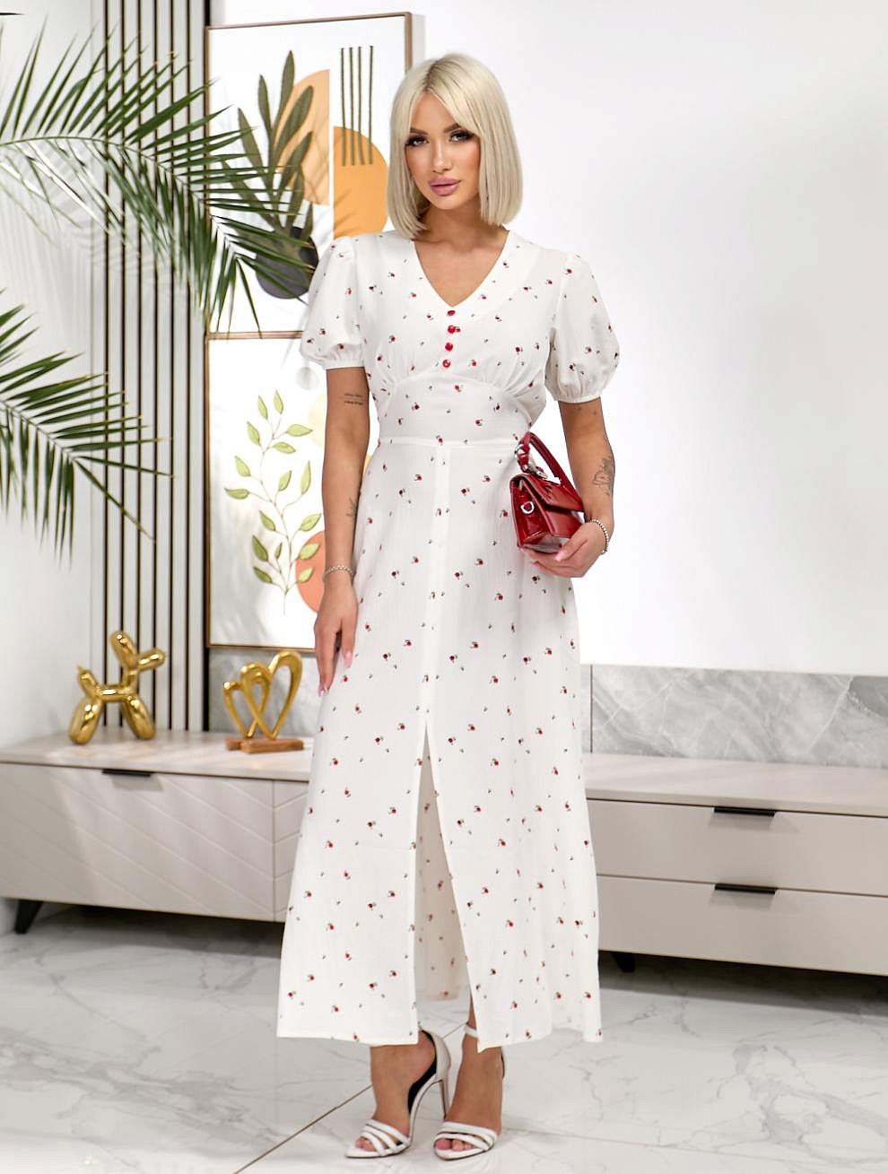 Женское платье макси в цветочек