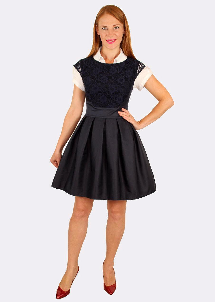 Модное школьное платье с пышной юбкой