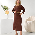 Женское платье замш с разрезом впереди