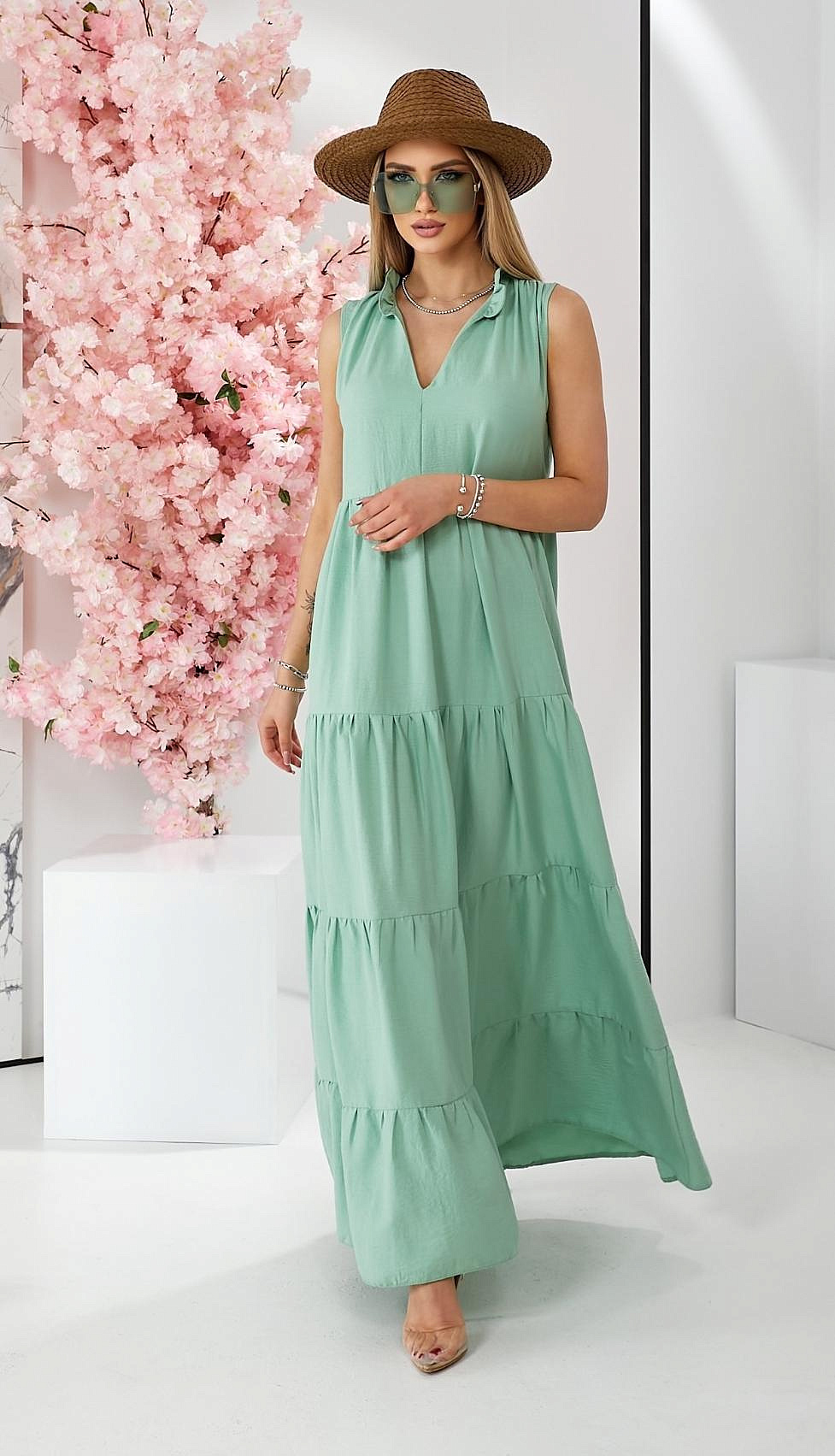 Женский летний сарафан в пол ярусный