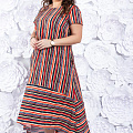 Летнее свободное платье в полоску