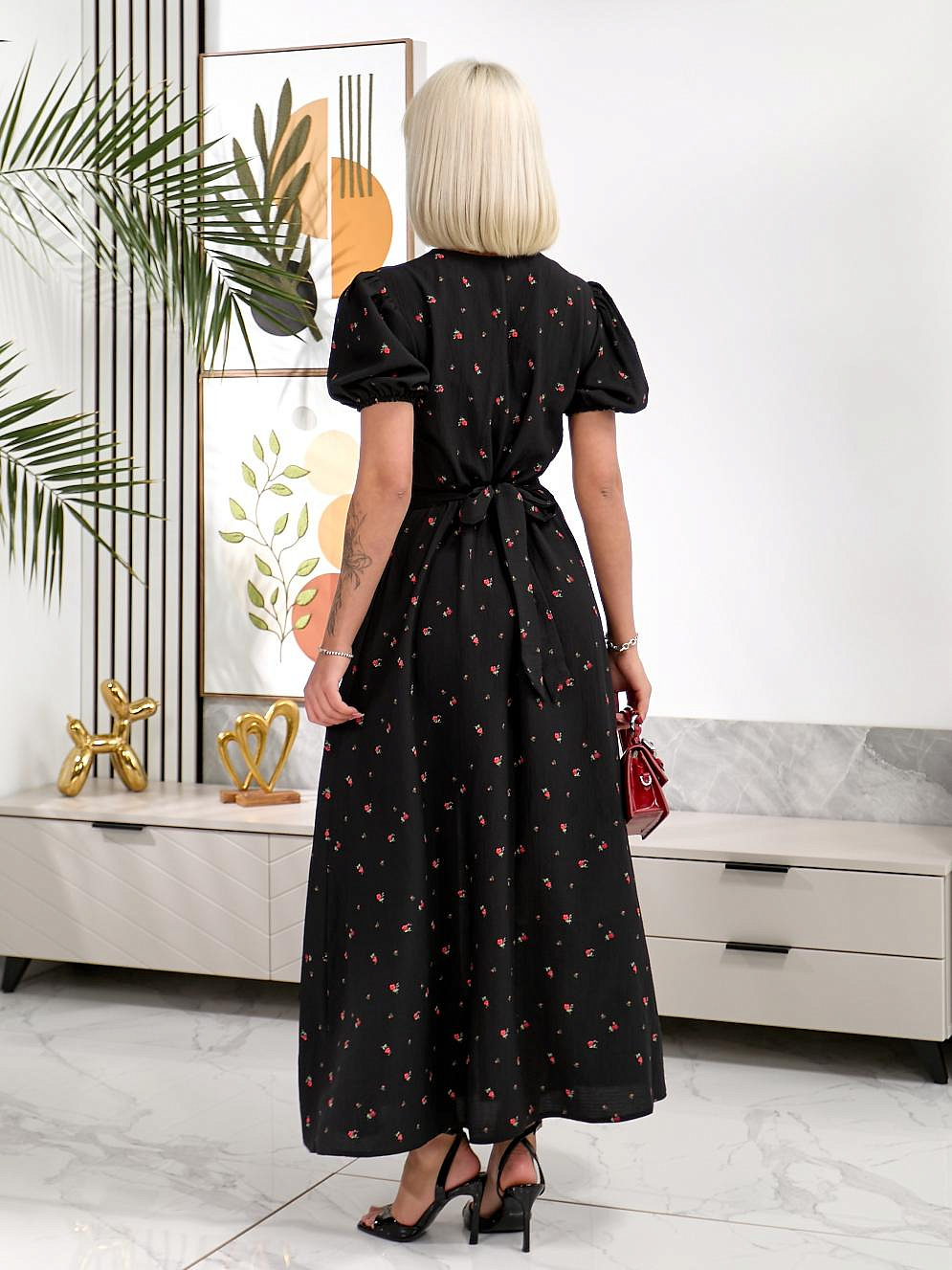 Женское платье макси в цветочек