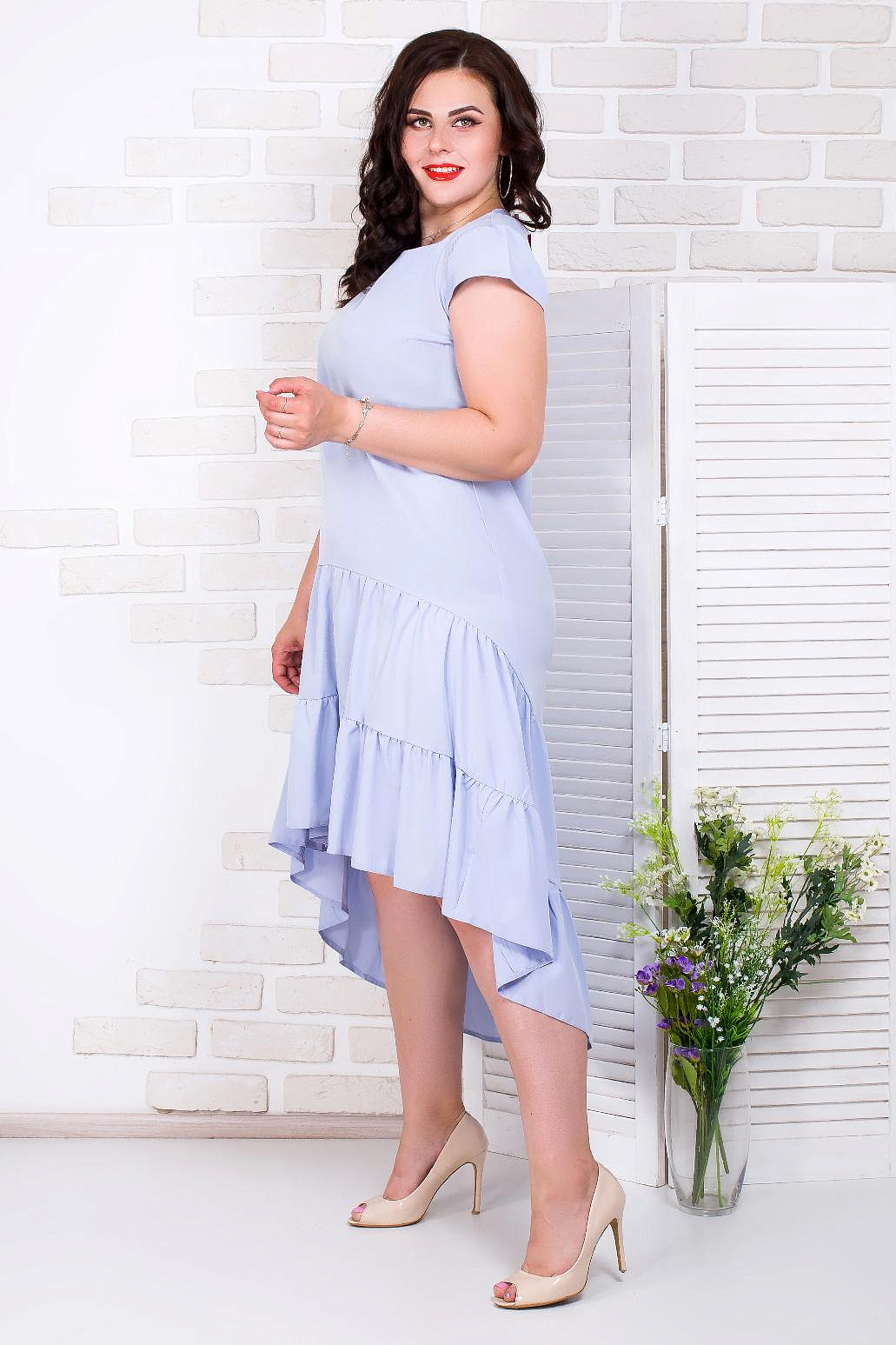 Платье асимметричное однотон