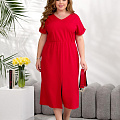 Женское платье однотон с разрезами