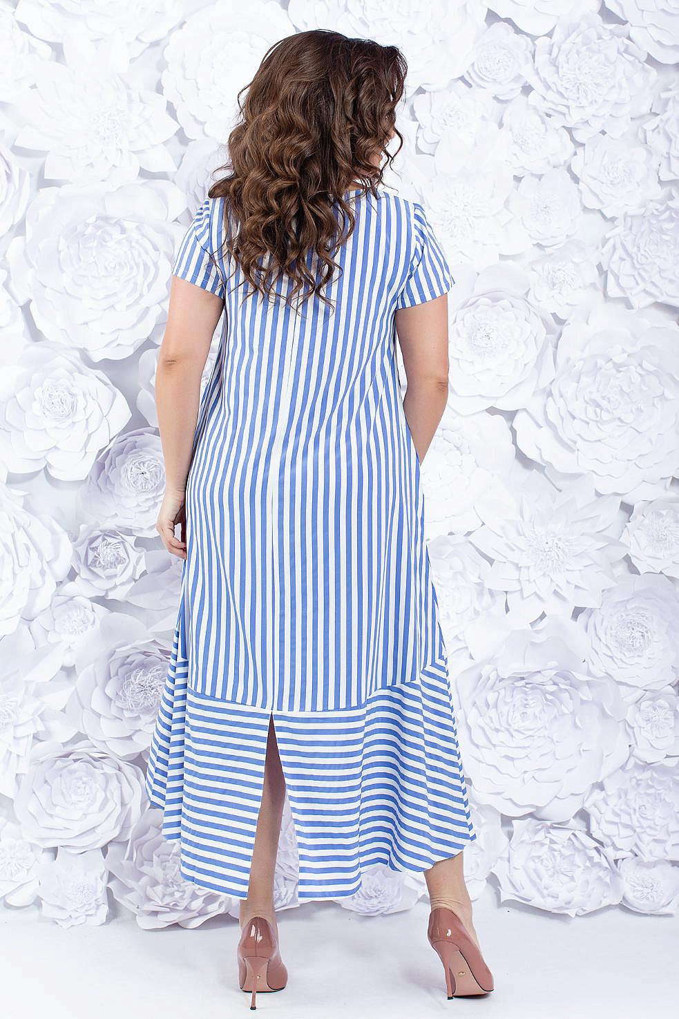 Летнее свободное платье в полоску