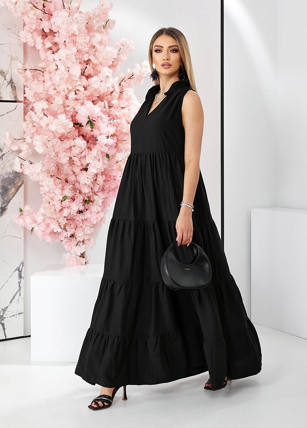 Женский летний сарафан в пол ярусный