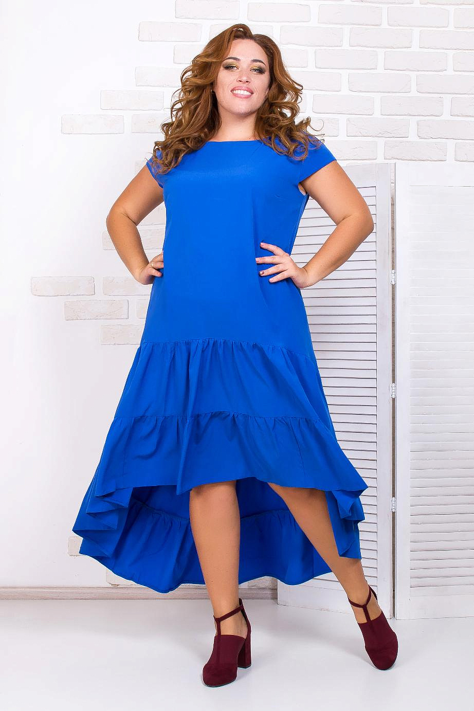 Платье асимметричное однотон