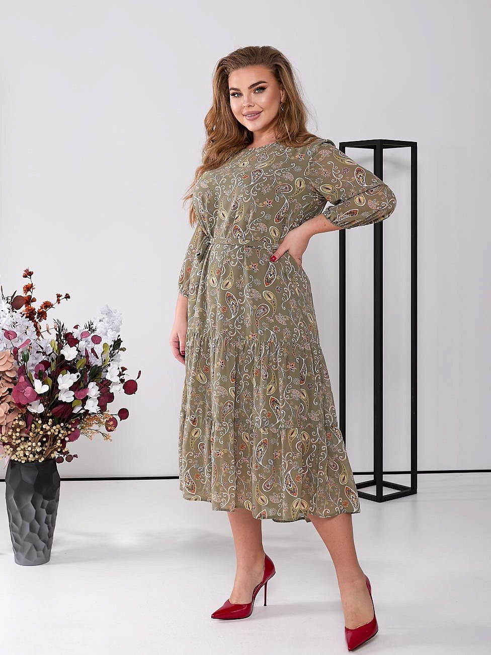 Шифоновое платье ярусное 