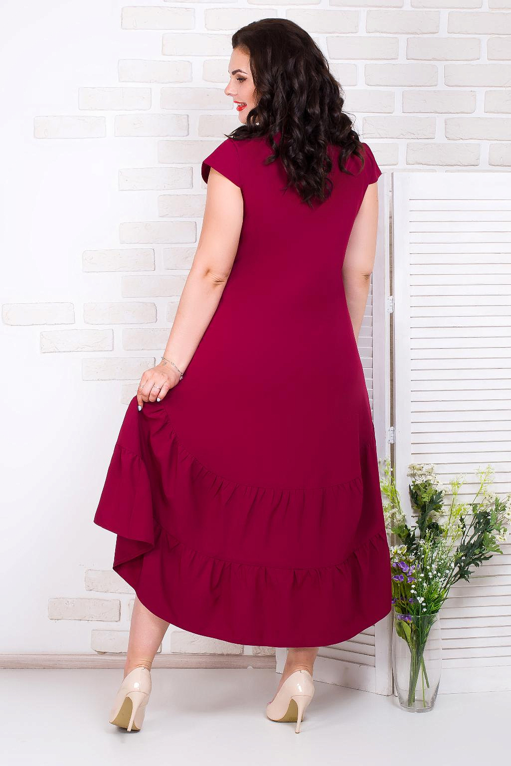 Платье асимметричное однотон