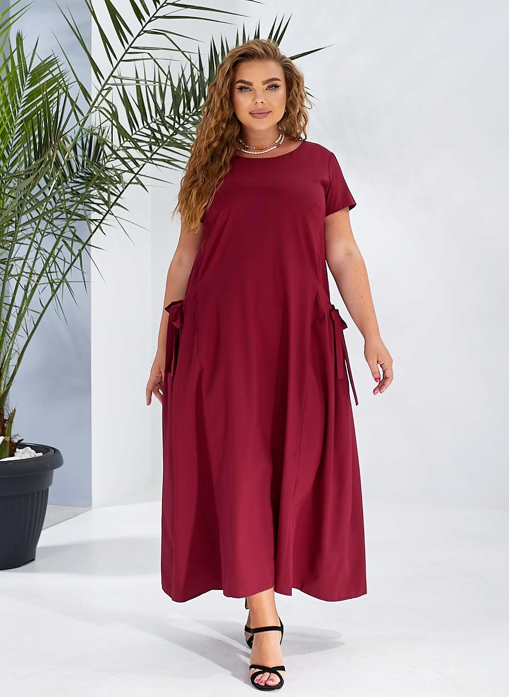 Женское платье однотонное в пол