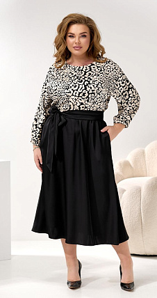 Женское платье шелковое комбинированное